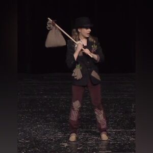 A WISH COME TRUE Intermediate Child Burgandy Pants Black Jacket Dance Co…